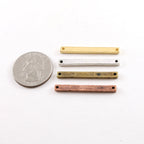 Pewter Metal Thick Horizontal Bar Connector 35mm x 3mm