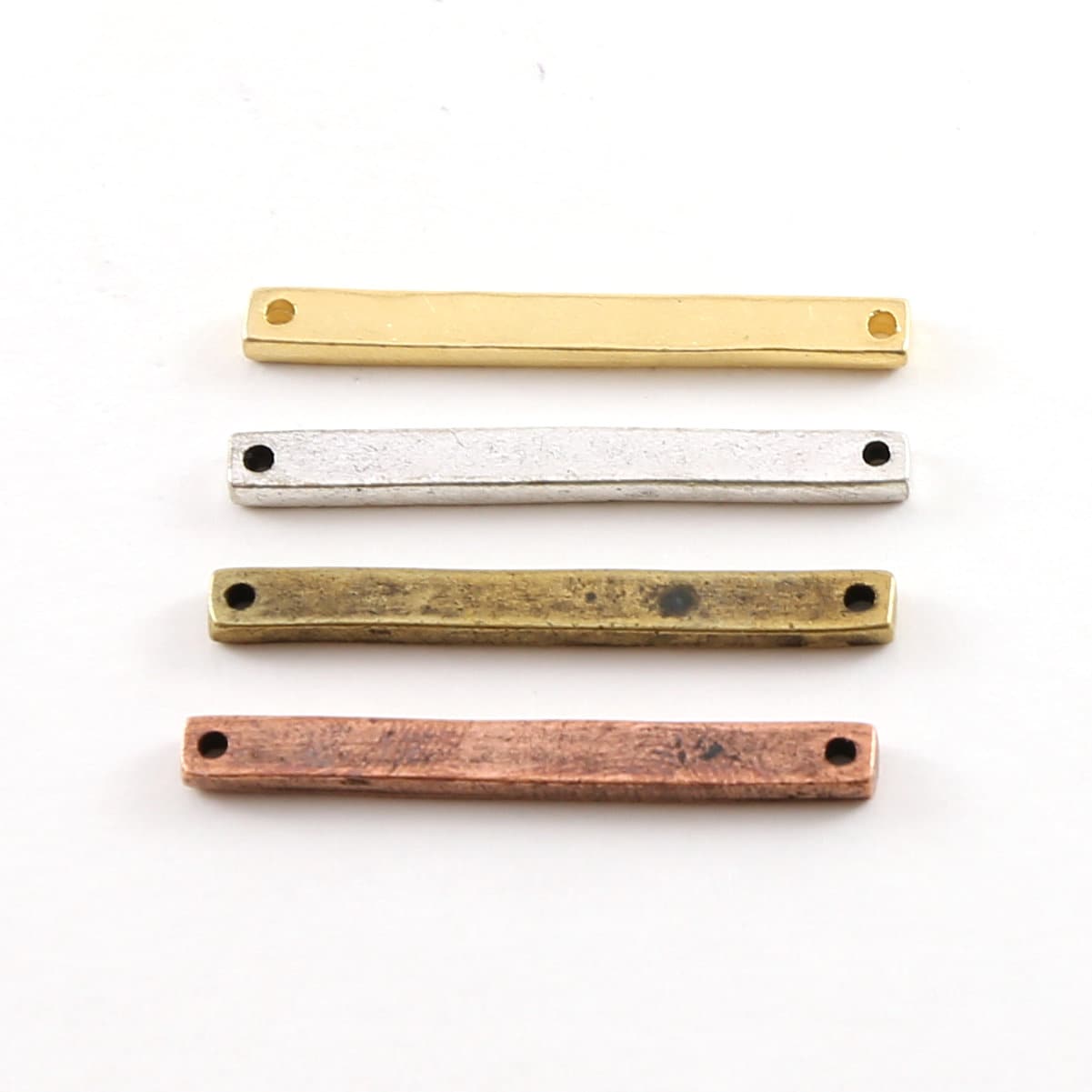Pewter Metal Thick Horizontal Bar Connector 35mm x 3mm