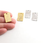 Pewter Metal Textured 21mm x 12mm Stamping Blank Rectangle (2pc)
