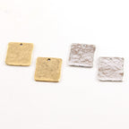 Pewter Metal Textured 17mm x 14mm Stamping Blank Square (2pc)