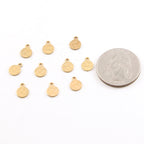 Raw Brass Tiny 9mm x 7mm Metal Hammered Stamping Blank Circle (10pc)