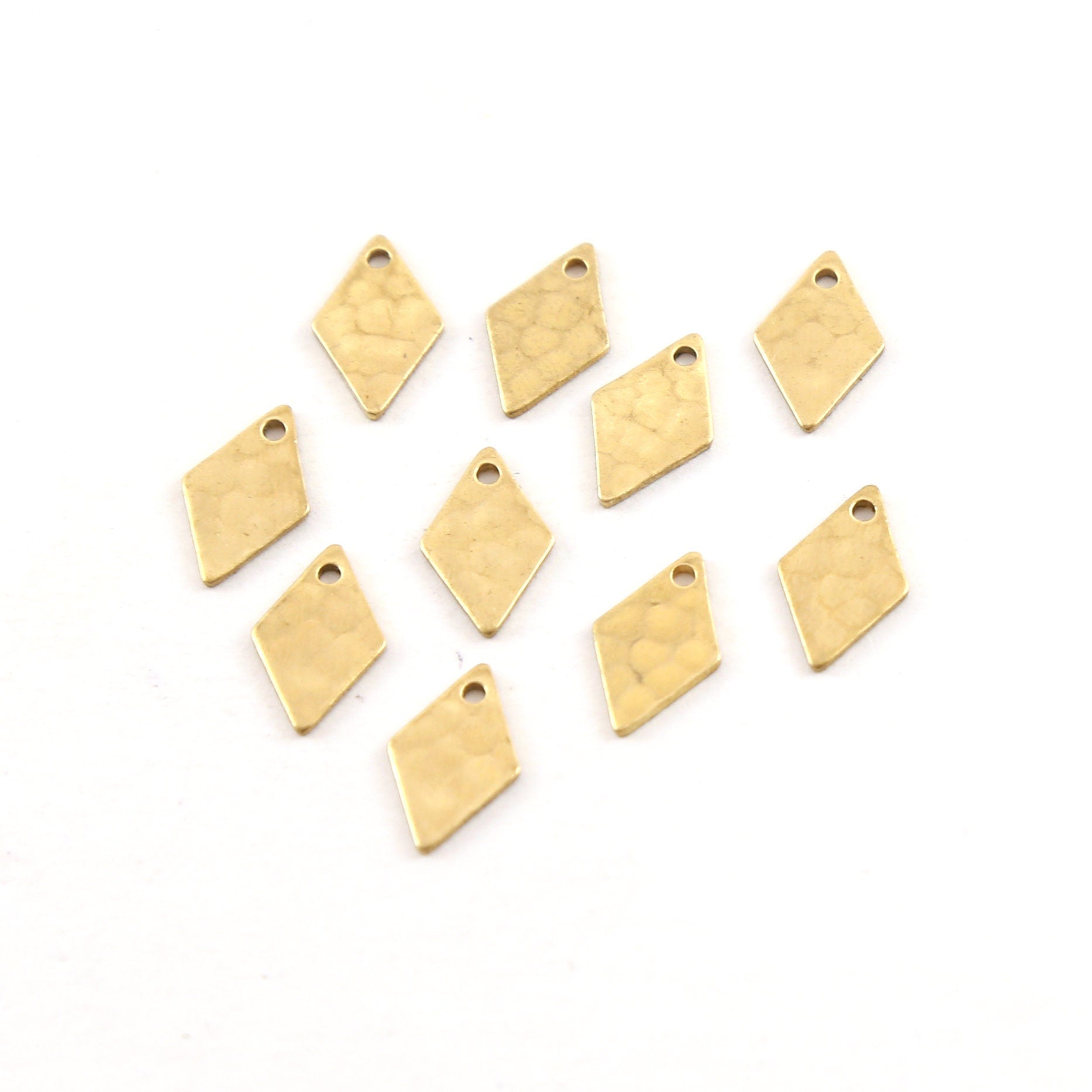 Brass Tiny 12mm x 7mm Metal Dimpled Texture Stamping Blank (10pc)
