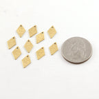 Brass Tiny 12mm x 7mm Metal Dimpled Texture Stamping Blank (10pc)