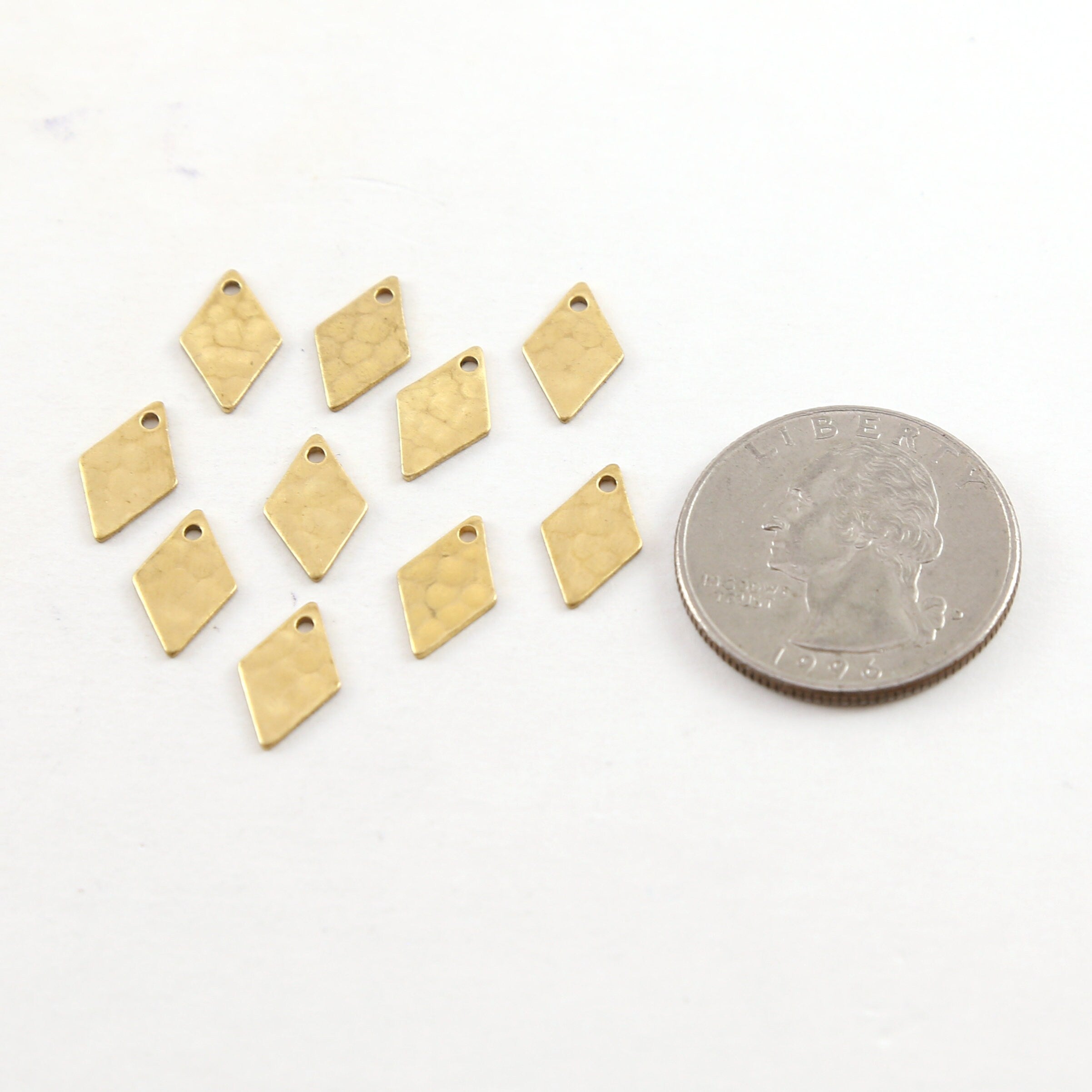 Brass Tiny 12mm x 7mm Metal Dimpled Texture Stamping Blank (10pc)
