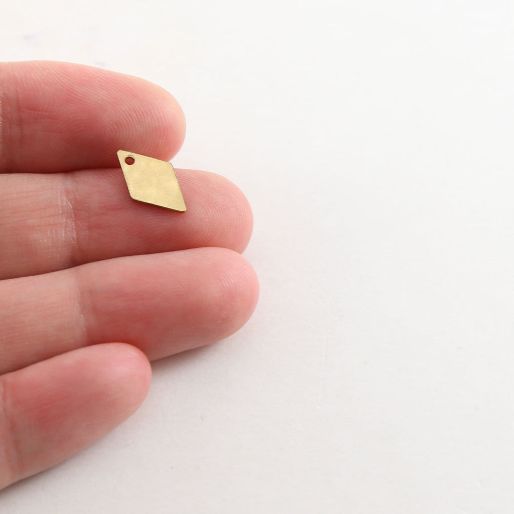 Brass Tiny 12mm x 7mm Metal Dimpled Texture Stamping Blank (10pc)