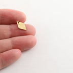 Brass Tiny 12mm x 7mm Metal Dimpled Texture Stamping Blank (10pc)