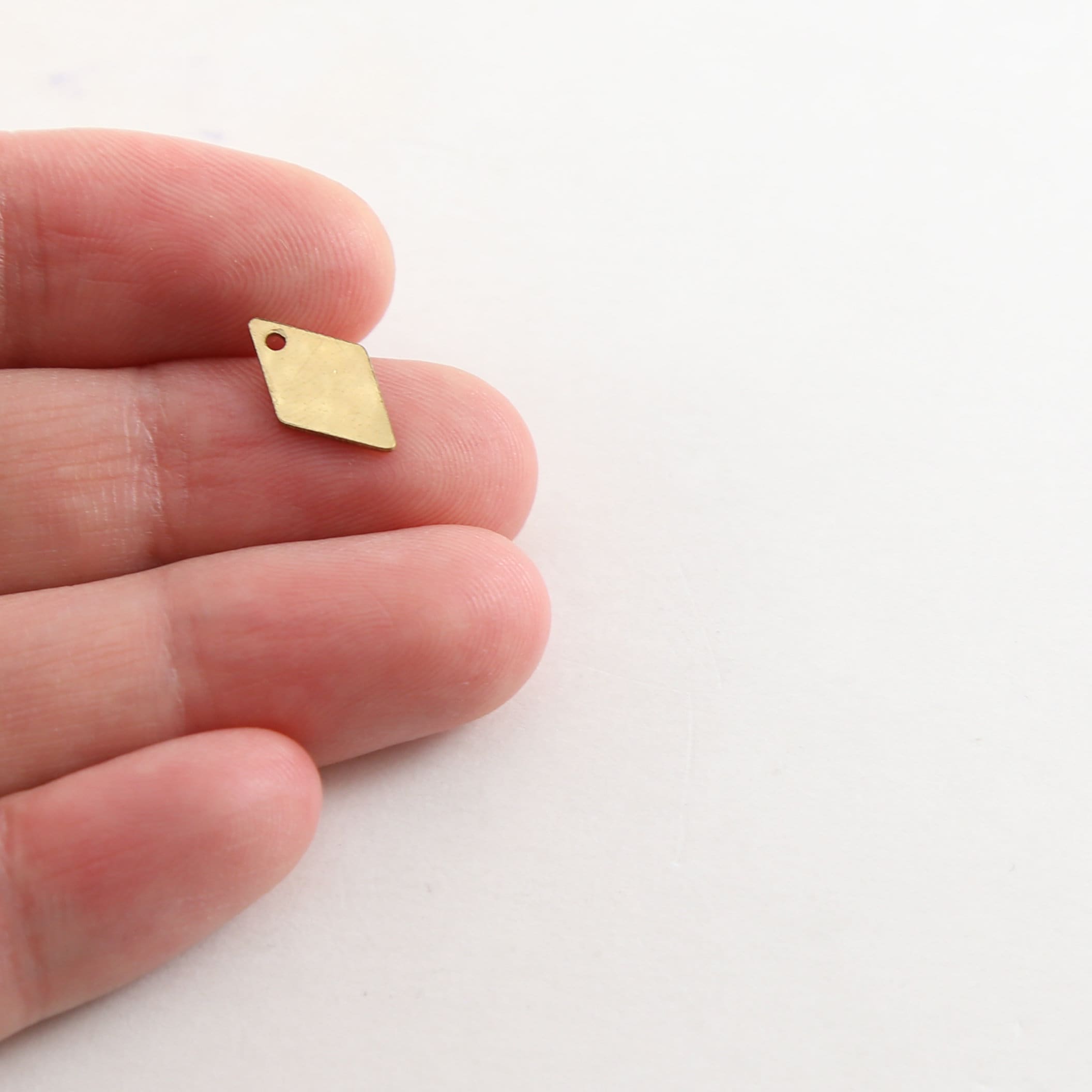 Brass Tiny 12mm x 7mm Metal Dimpled Texture Stamping Blank (10pc)