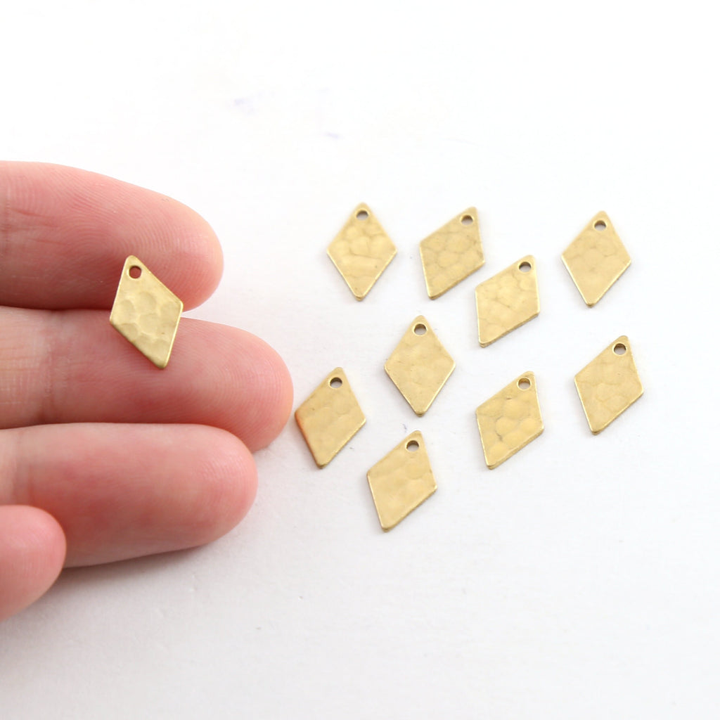 Brass Tiny 12mm x 7mm Metal Dimpled Texture Stamping Blank (10pc)