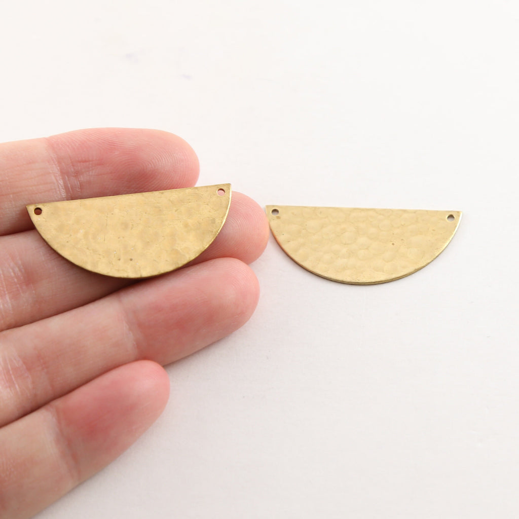 32mmx13mm Raw Brass Large Lightweight Metal Stamping Blank Half Circle (2pc)