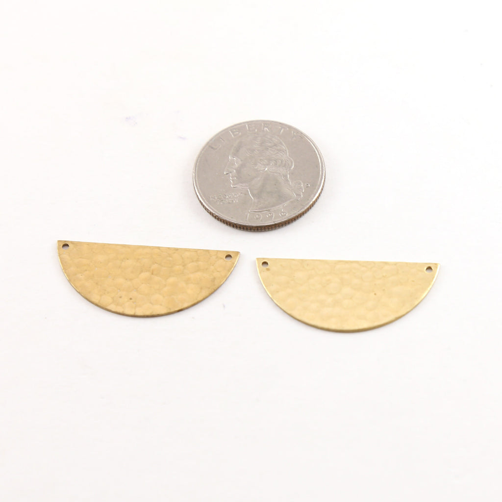 32mmx13mm Raw Brass Large Lightweight Metal Stamping Blank Half Circle (2pc)