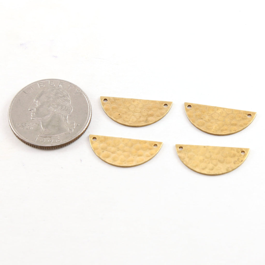21mmx10mm Brass Small Lightweight Metal Stamping Blank Half Circle (4pc)