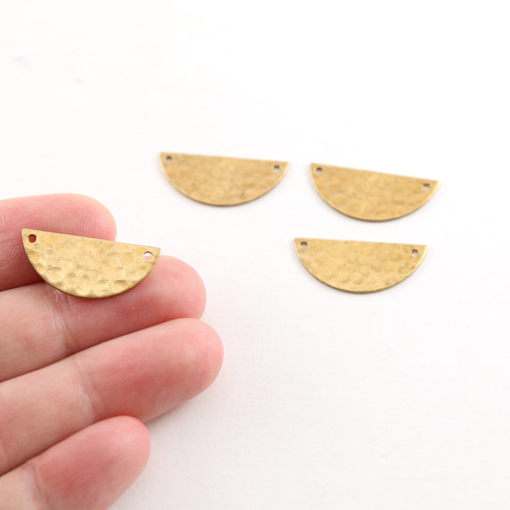 21mmx10mm Brass Small Lightweight Metal Stamping Blank Half Circle (4pc)