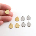 13mmx9mm Pewter Metal Speckle Textured Teardrop Stamping Blank Dagger (4pc)