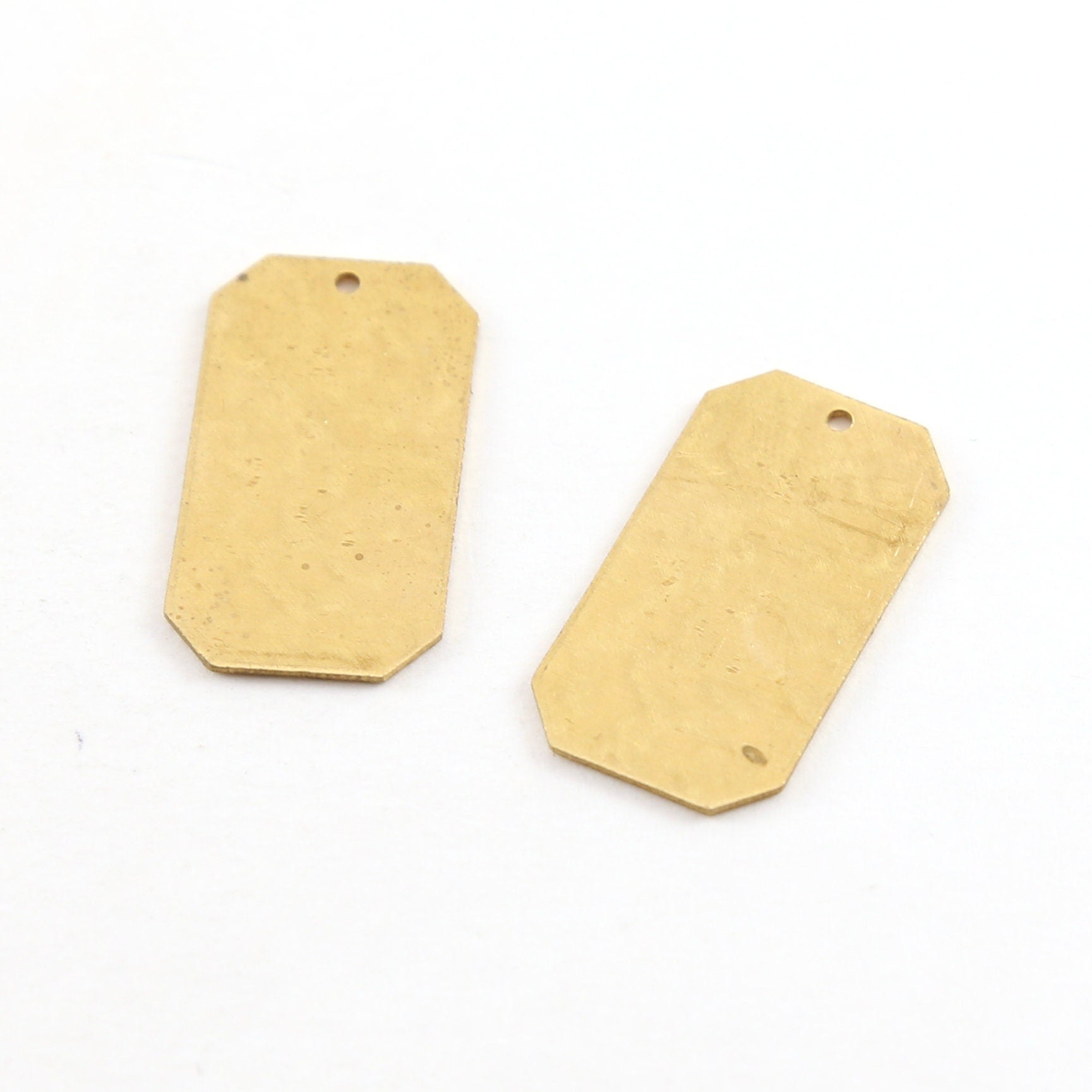 25mmx14mm Brass Hammered Textured Thin Dog Tag Metal Stamping Blank (2pc)