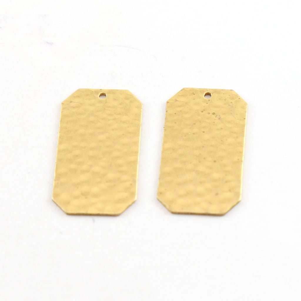 25mmx14mm Brass Hammered Textured Thin Dog Tag Metal Stamping Blank (2pc)