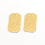 25mmx14mm Brass Hammered Textured Thin Dog Tag Metal Stamping Blank (2pc)