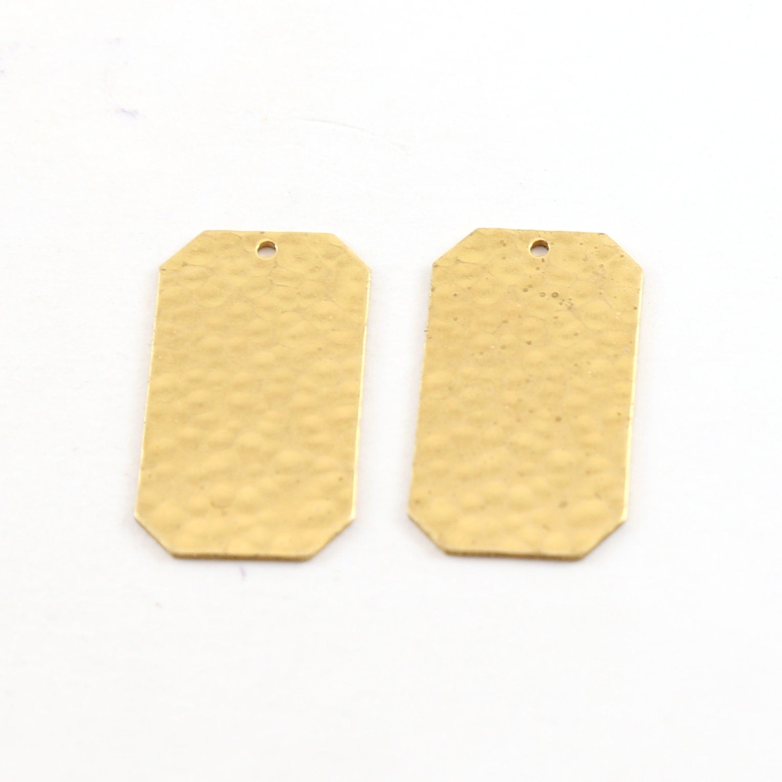 25mmx14mm Brass Hammered Textured Thin Dog Tag Metal Stamping Blank (2pc)
