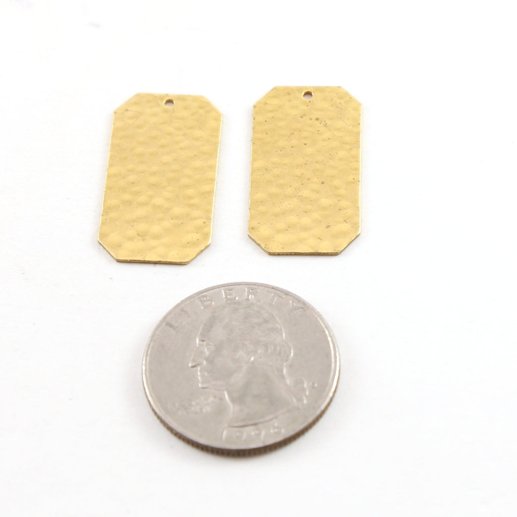 25mmx14mm Brass Hammered Textured Thin Dog Tag Metal Stamping Blank (2pc)
