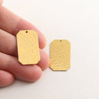 25mmx14mm Brass Hammered Textured Thin Dog Tag Metal Stamping Blank (2pc)
