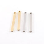 32mmx3mm Pewter Metal Thick Long Bar Pendant Stamping Blank Single Hole (2pc)