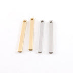 Pewter Metal Thick Long Bar Pendant Stamping Blank Single Hole (2pc)