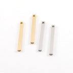 Pewter Metal Thick Long Bar Pendant Stamping Blank Single Hole (2pc)
