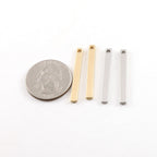 32mmx3mm Pewter Metal Thick Long Bar Pendant Stamping Blank Single Hole (2pc)