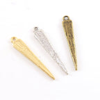 Pewter Metal Thick Spike Triangle Dagger Pendant 40mm x 6mm