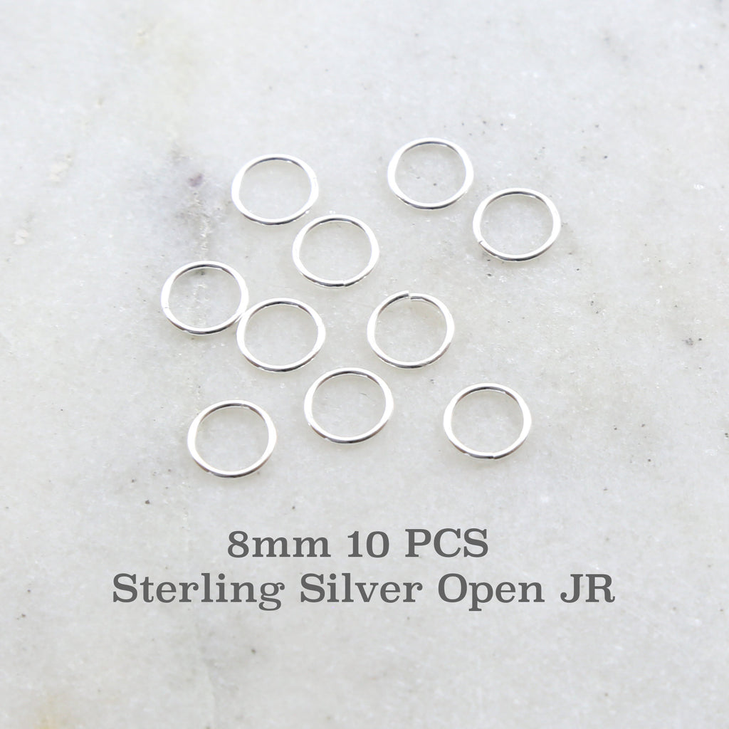 Sterling Silver 8mm 19 Gauge Open Jump Rings Charm Links Findings (10pc) – Silver