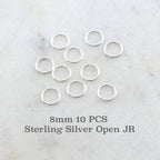 Sterling Silver 8mm 19 Gauge Open Jump Rings Charm Links Findings (10pc) – Silver