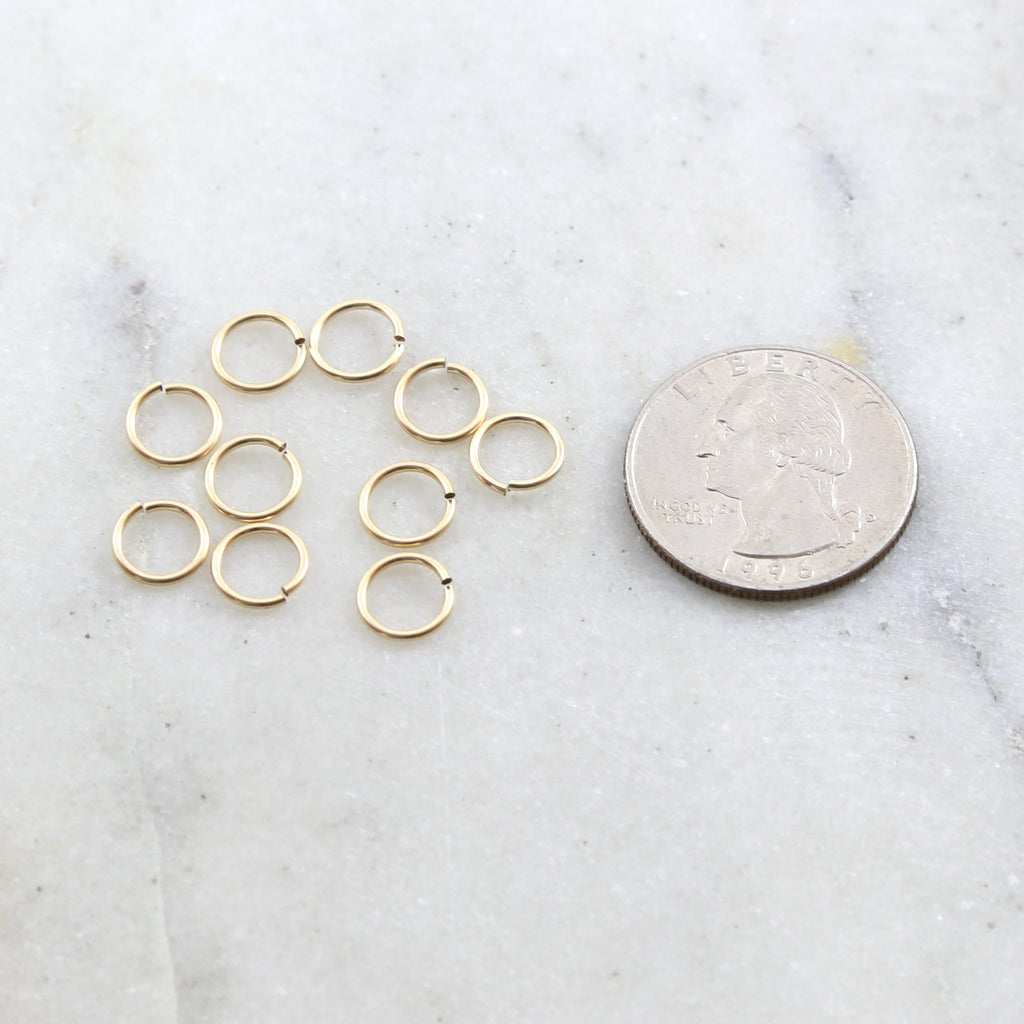 14K Gold Filled 8mm 24Gauge Open Jump Rings Charm Links Gold Findings (10pc)