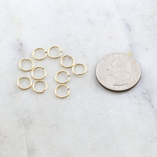 14K Gold Filled 8mm 24Gauge Open Jump Rings Charm Links Gold Findings (10pc)