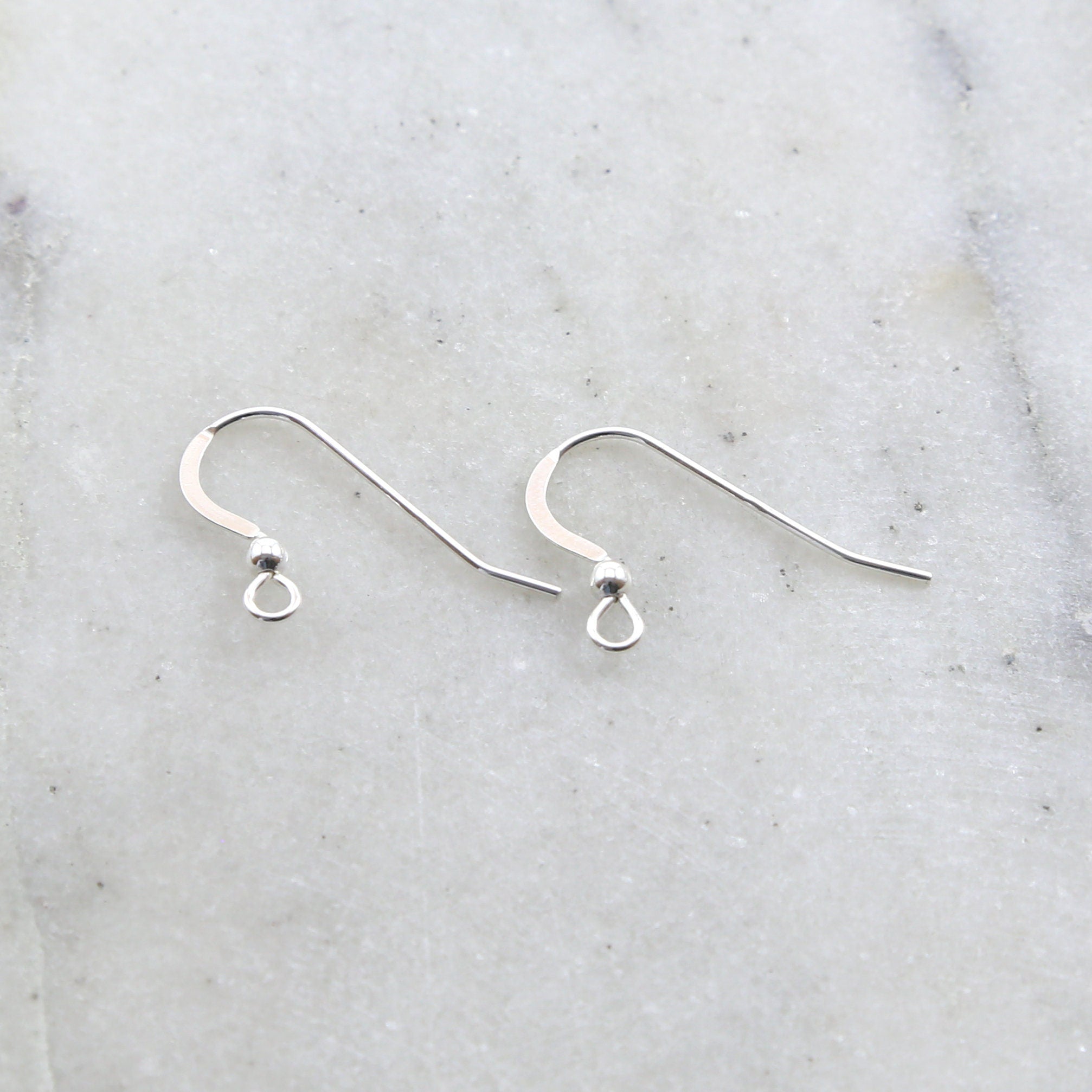 25mmx20mm Sterling Silver Long French Ear Wire with Ball Ear Wires (2pc)
