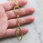 Brass Textured Oval Circle and Flat Chain in 5 Finishes – Sold by the Foot