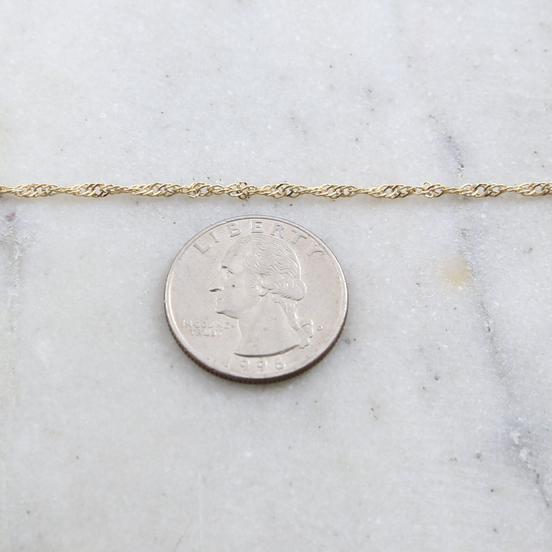 2mmx2mm Brass Dainty Minimal Twisted Chain in Shiny Silver – Sold by the Foot