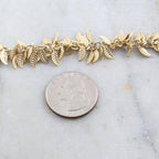 Brass Tiny Dangle Leaf Chain in Antique Silver Antique – Sold by the Foot