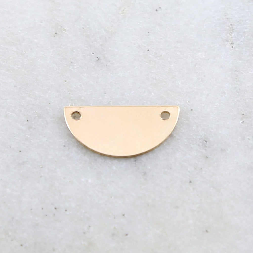 18mmx9mm 14K Gold Filled Half Circle Half Moon Stamping Blank Connector Charm