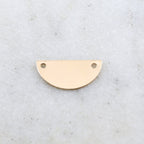 18mmx9mm 14K Gold Filled Half Circle Half Moon Stamping Blank Connector Charm