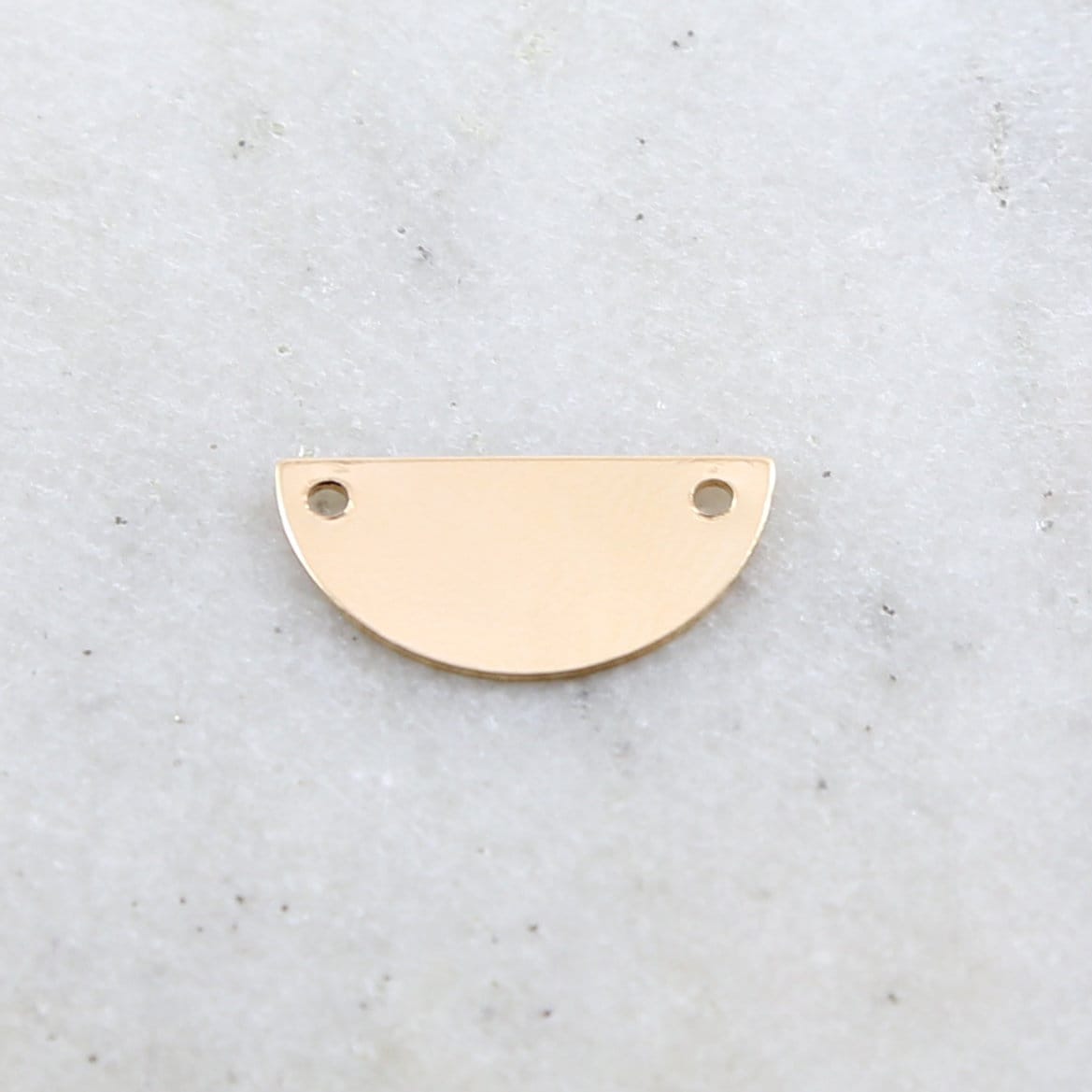 18mmx9mm 14K Gold Filled Half Circle Half Moon Stamping Blank Connector Charm