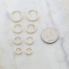 14K Gold Filled Small Endless Hoop Earrings 16mm 14mm 12mm 9mm Earring (2pc)