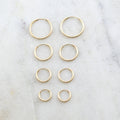 14K Gold Filled Small Endless Hoop Earrings 16mm 14mm 12mm 9mm Earring (2pc)