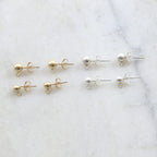 Sterling Silver or 14K Gold Filled Dainty Simple 4mm or 5mm Ball Posts (2pc)