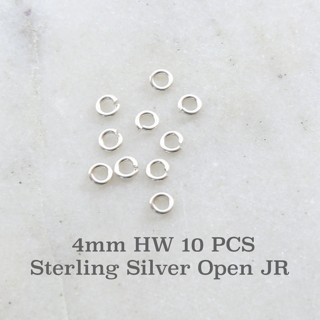 Sterling Silver 4mm Heavy Weight 18 Gauge Open Jump Rings Charm Links (10pc)