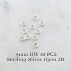Sterling Silver 4mm Heavy Weight 18 Gauge Open Jump Rings Charm Links (10pc)