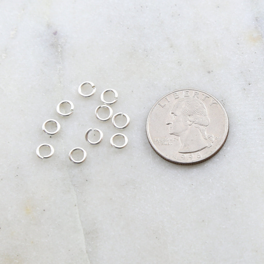 Sterling Silver 5mm Heavy Weight 18 Gauge Open Jump Rings Charm Links (10pc)