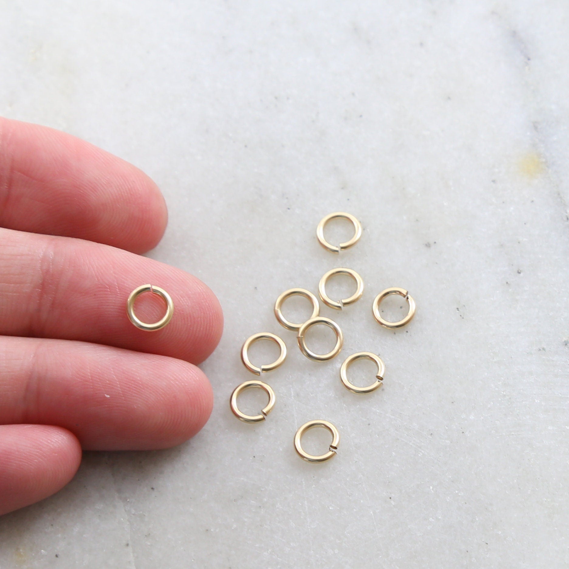 14K Gold Filled 6mm Heavy Weight 18 Gauge Open Jump Rings Charm Links (10pc)