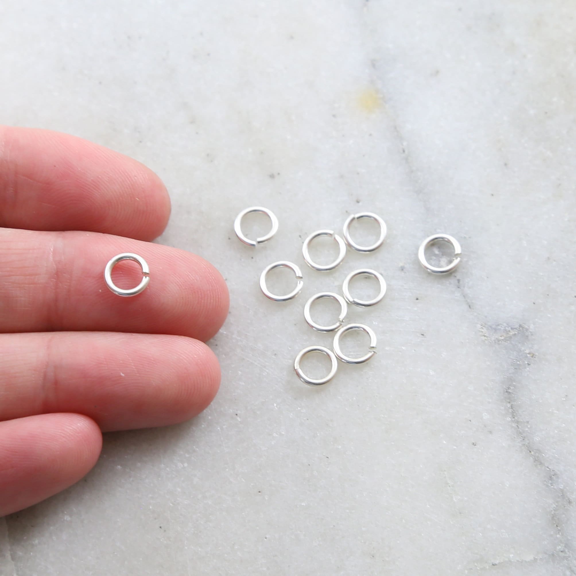 Sterling Silver 6mm Heavy Weight 18 Gauge Open Jump Rings Charm Links (10pc)