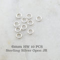 Sterling Silver 6mm Heavy Weight 18 Gauge Open Jump Rings Charm Links (10pc)