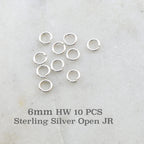 Sterling Silver 6mm Heavy Weight 18 Gauge Open Jump Rings Charm Links (10pc)