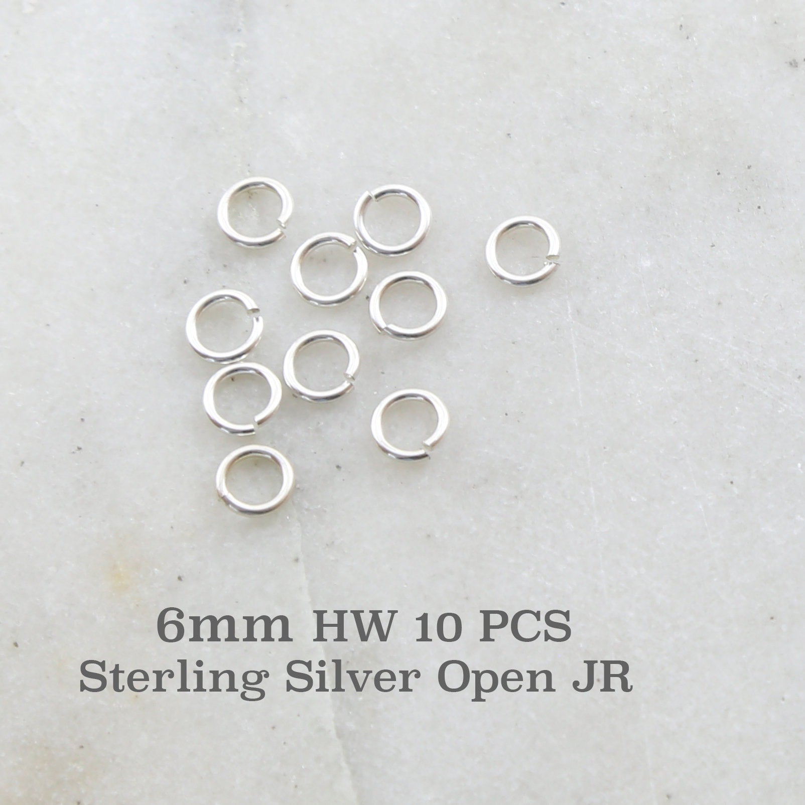 Sterling Silver 6mm Heavy Weight 18 Gauge Open Jump Rings Charm Links (10pc)